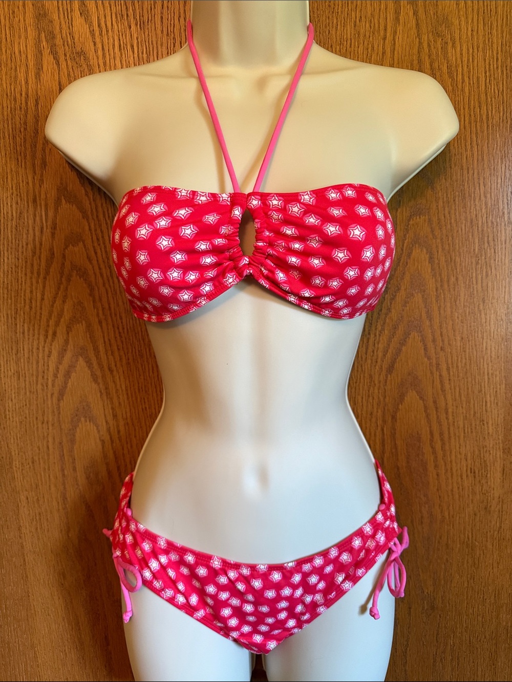 American Eagle Outfitters Pink-Red Star Print Bikini